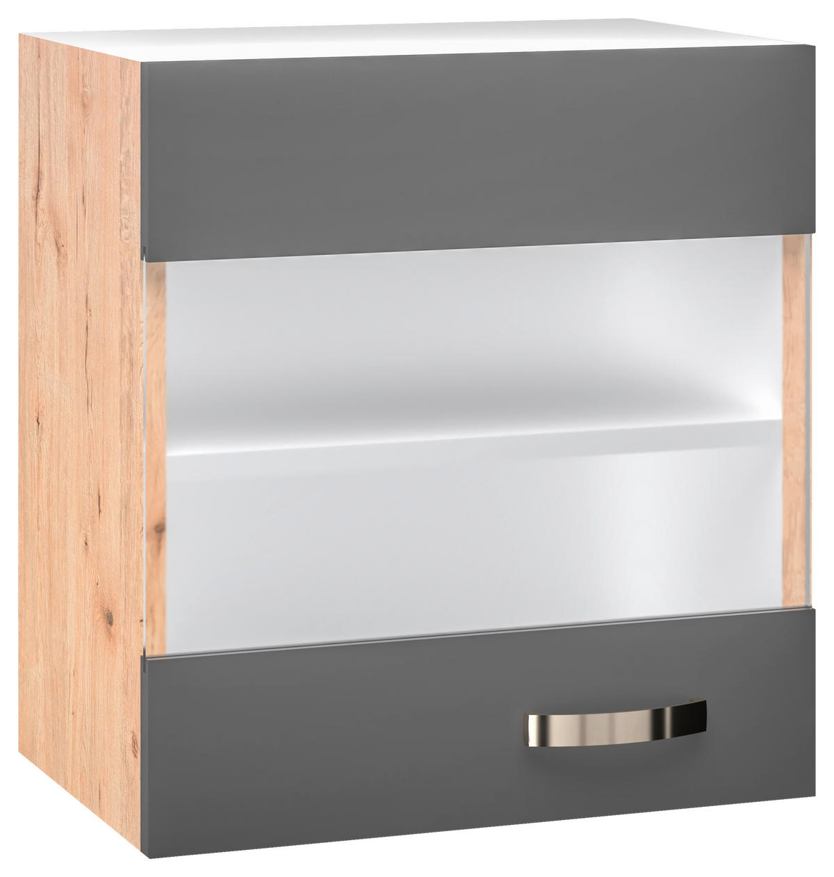 KÜCHENOBERSCHRANK 50/54/32 cm  in Eiche San Remo, Dunkelgrau  - Edelstahlfarben/Dunkelgrau, MODERN, Holzwerkstoff/Metall (50/54/32cm) - FlexWell