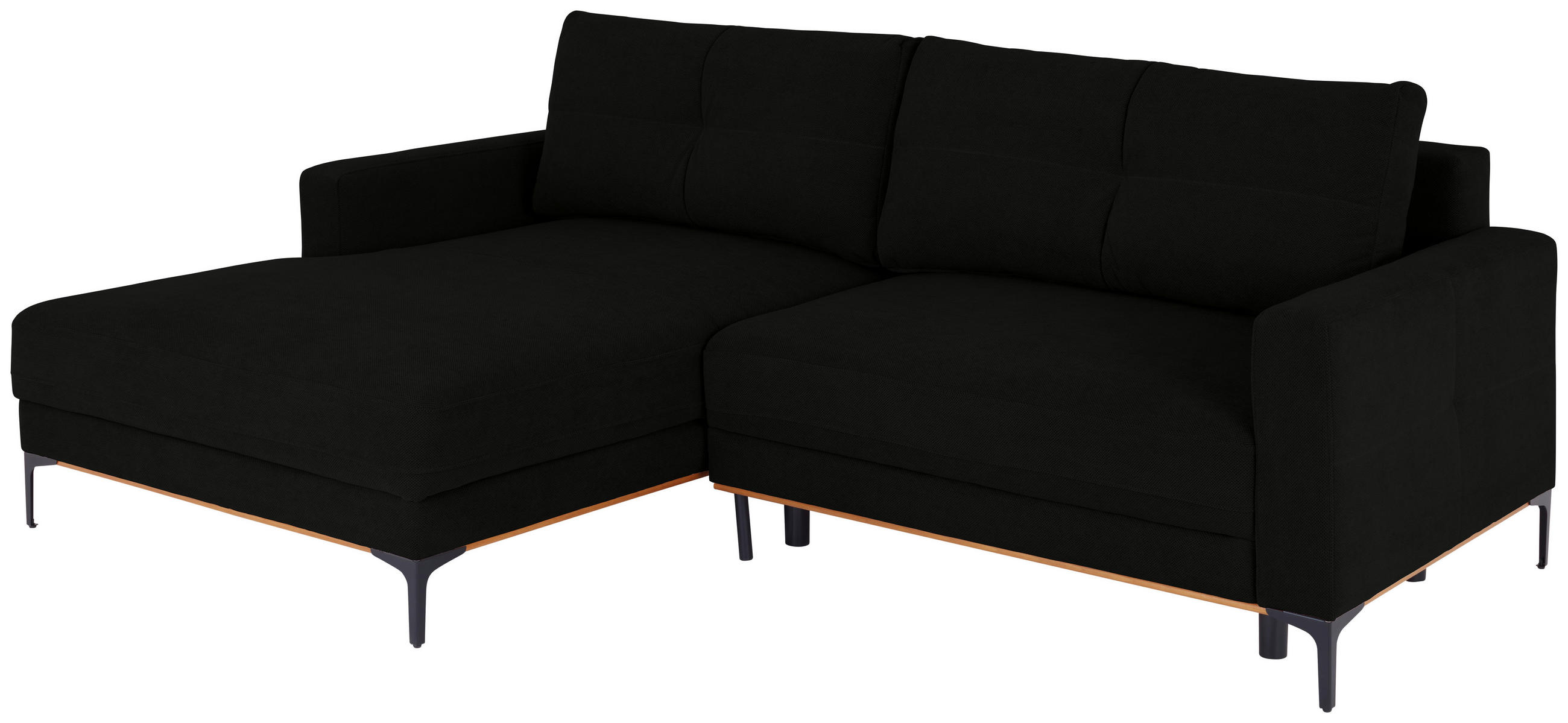 ECKSOFA Schwarz  - Schwarz, MODERN, Textil/Metall (162/238cm) - Ondega