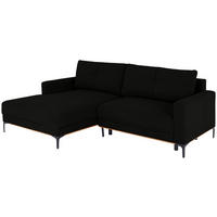 ECKSOFA Schwarz  - Schwarz, MODERN, Textil/Metall (162/238cm) - Ondega