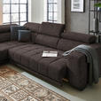 ECKSOFA in Mikrofaser Braun  - Schwarz/Braun, Design, Textil/Metall (207/301cm) - Xora