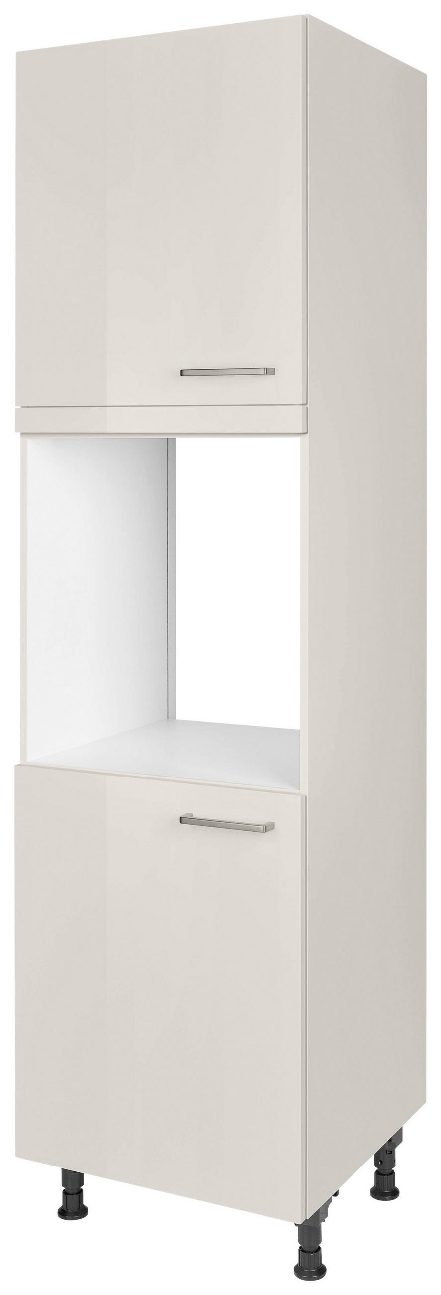 GERÄTEUMBAUSCHRANK 60/216,6/58 cm  in Hellgrau  - Edelstahlfarben/Hellgrau, MODERN, Holzwerkstoff/Metall (60/216,6/58cm) - Nobilia