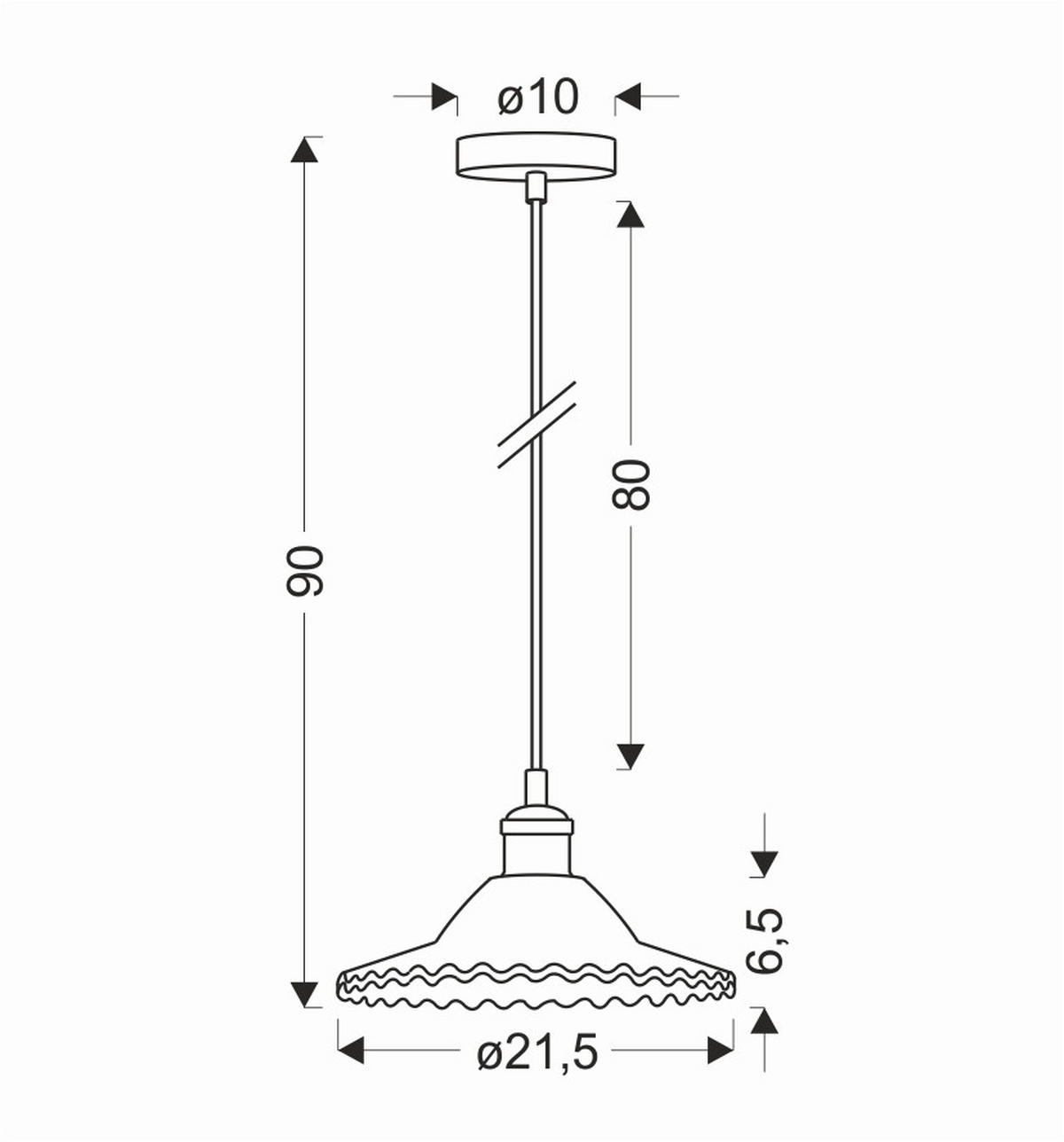 PENDELLEUCHTE 21.5/21.5/90 cm  - Schwarz, KONVENTIONELL, Glas/Metall (21.5/21.5/90cm)