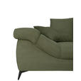 ECKSOFA Grün Cord Rückenkissen, Armlehnenkissen, Rücken echt  - Schwarz/Grün, KONVENTIONELL, Textil/Metall (332/231cm) - Carryhome