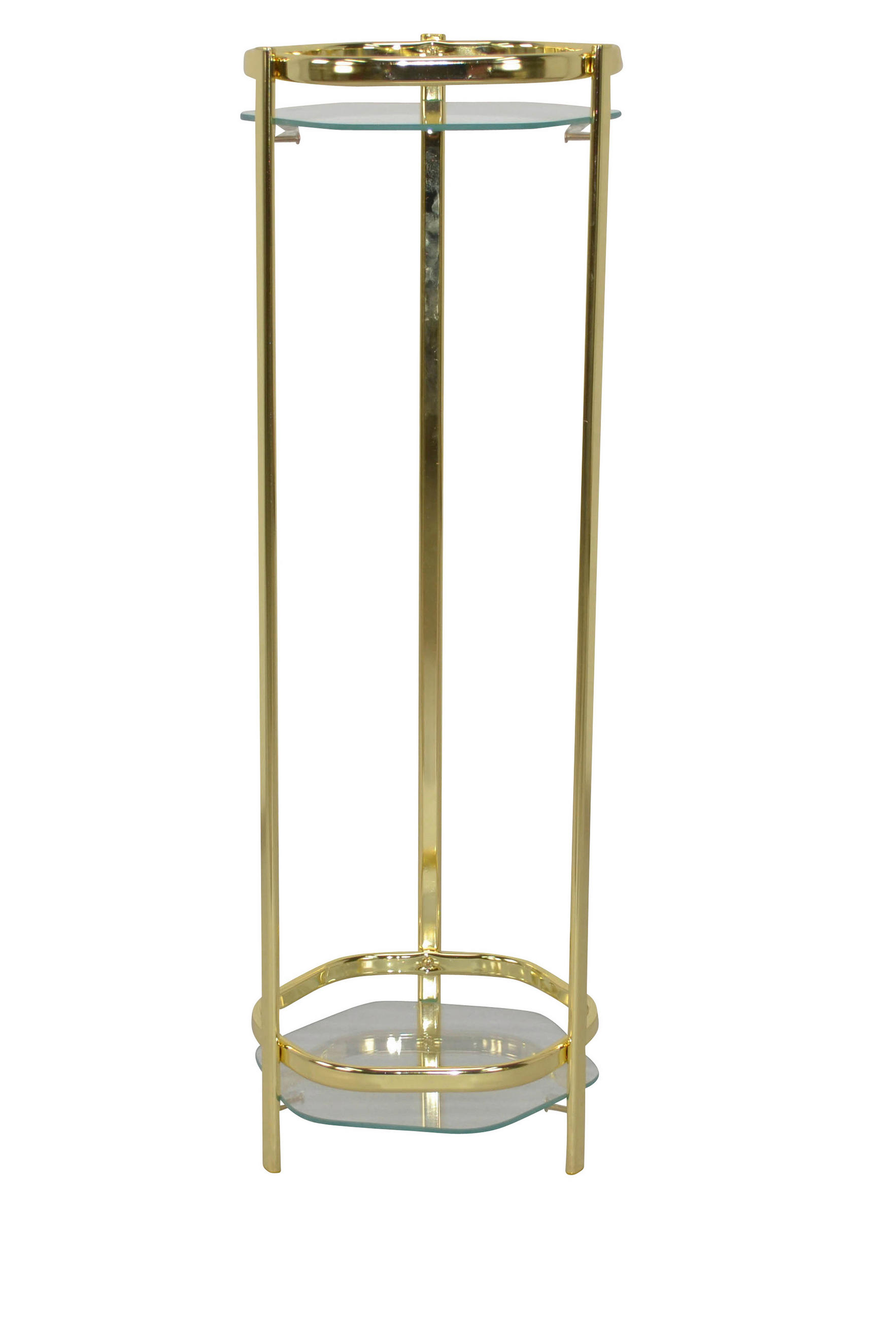 BLUMENTISCH Metall, Glas  - Messingfarben, Design, Glas/Metall (28/28/86cm) - MID.YOU