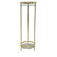 BLUMENTISCH Metall, Glas  - Messingfarben, Design, Glas/Metall (28/28/86cm) - MID.YOU