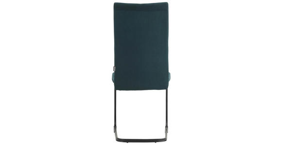 SCHWINGSTUHL in Eisen Mikrofaser - Petrol/Schwarz, Design, Textil/Metall (44/100/59cm) - Carryhome