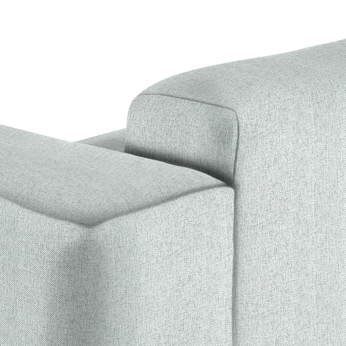 ECKSOFA Hellgrau Webstoff Rücken echt  - Hellgrau/Schwarz, Design, Kunststoff/Textil (171/290cm) - home24