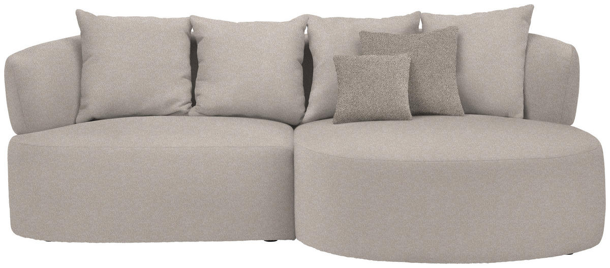 ECKSOFA in Plüsch Greige  235/166 cm  - Greige/Graubraun, MODERN, Kunststoff/Textil (235/166cm) - Hom`in