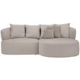 ECKSOFA in Plüsch Greige  235/166 cm  - Greige/Graubraun, MODERN, Kunststoff/Textil (235/166cm) - Hom`in
