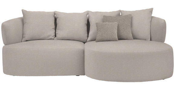 ECKSOFA in Plüsch Greige  235/166 cm  - Greige/Graubraun, MODERN, Kunststoff/Textil (235/166cm) - Hom`in