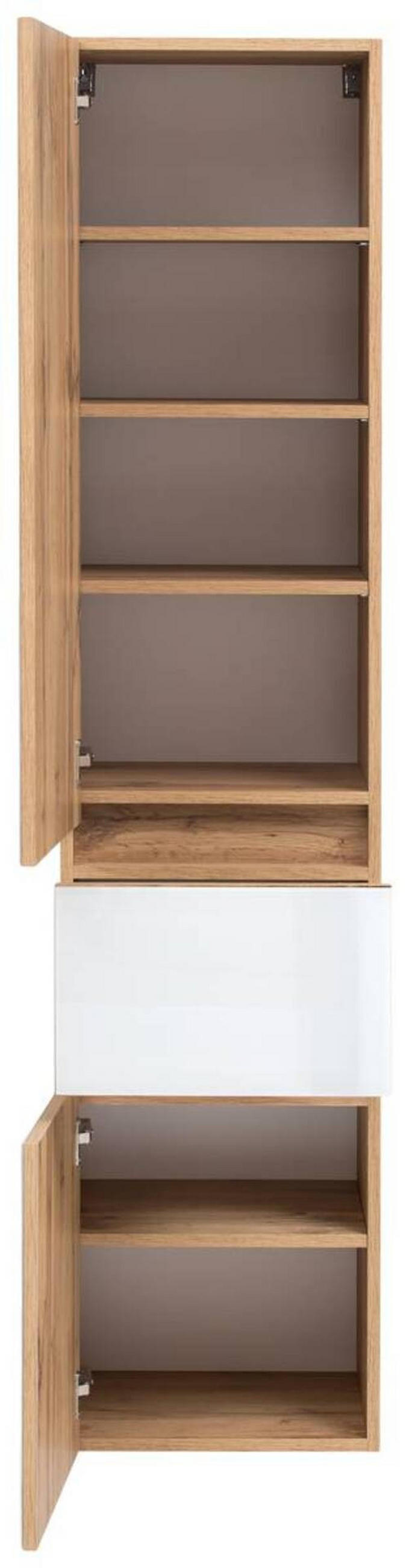 BADEZIMMER  in 160 cm  - Weiss/Eichefarben, Konventionell, Glas/Holzwerkstoff (160cm) - Held