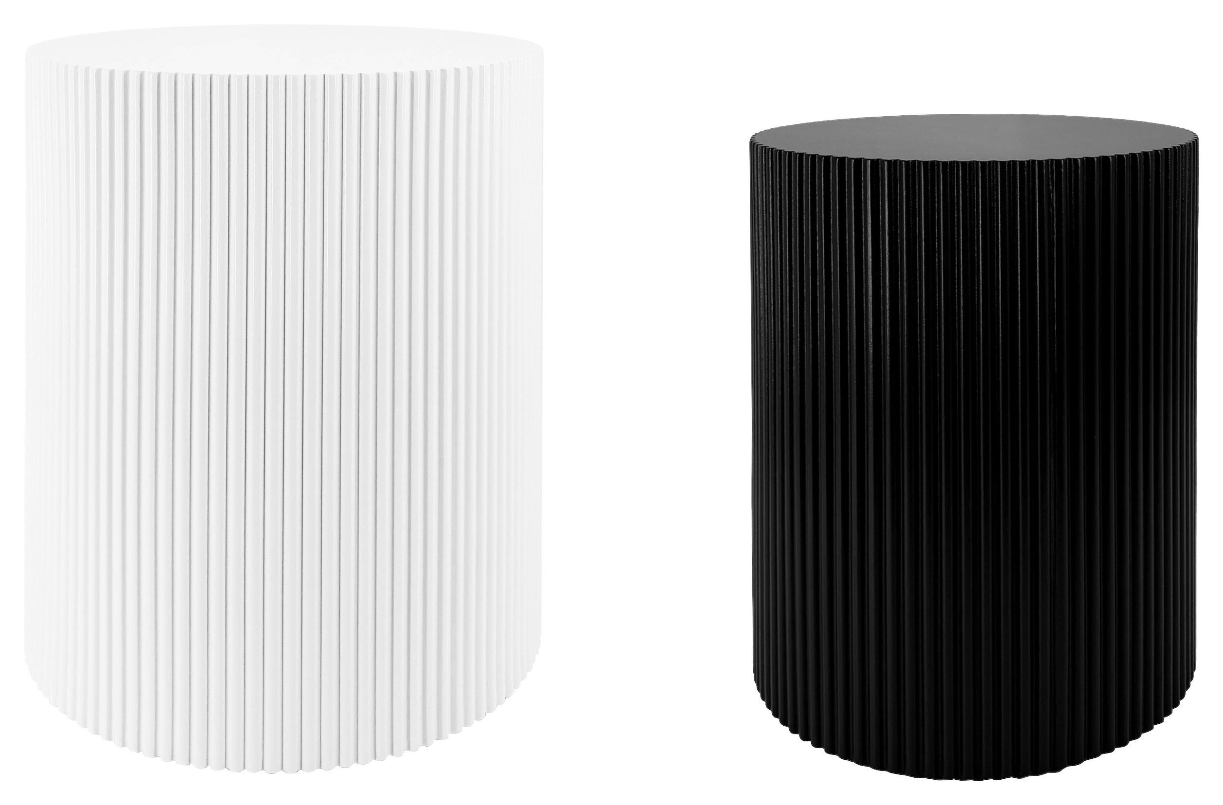 BEISTELLTISCHSET rund Schwarz, Weiß  - Schwarz/Weiß, Trend, Holzwerkstoff (32,5-40/32,5-40/40-46cm) - Xora