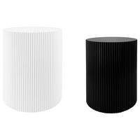 BEISTELLTISCHSET rund Schwarz, Weiß  - Schwarz/Weiß, Trend, Holzwerkstoff (32,5-40/32,5-40/40-46cm) - Xora