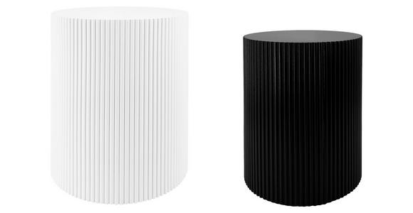 BEISTELLTISCHSET rund Schwarz, Weiß  - Schwarz/Weiß, Trend, Holzwerkstoff (32,5-40/32,5-40/40-46cm) - Xora