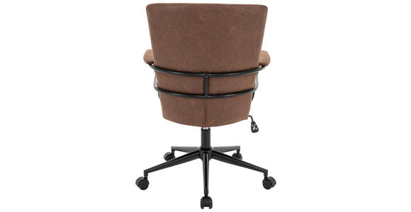 DREHSTUHL  in Mikrofaser Braun, Schwarz  - Schwarz/Braun, Design, Kunststoff/Textil (64/89,5-97,5/64cm) - Carryhome