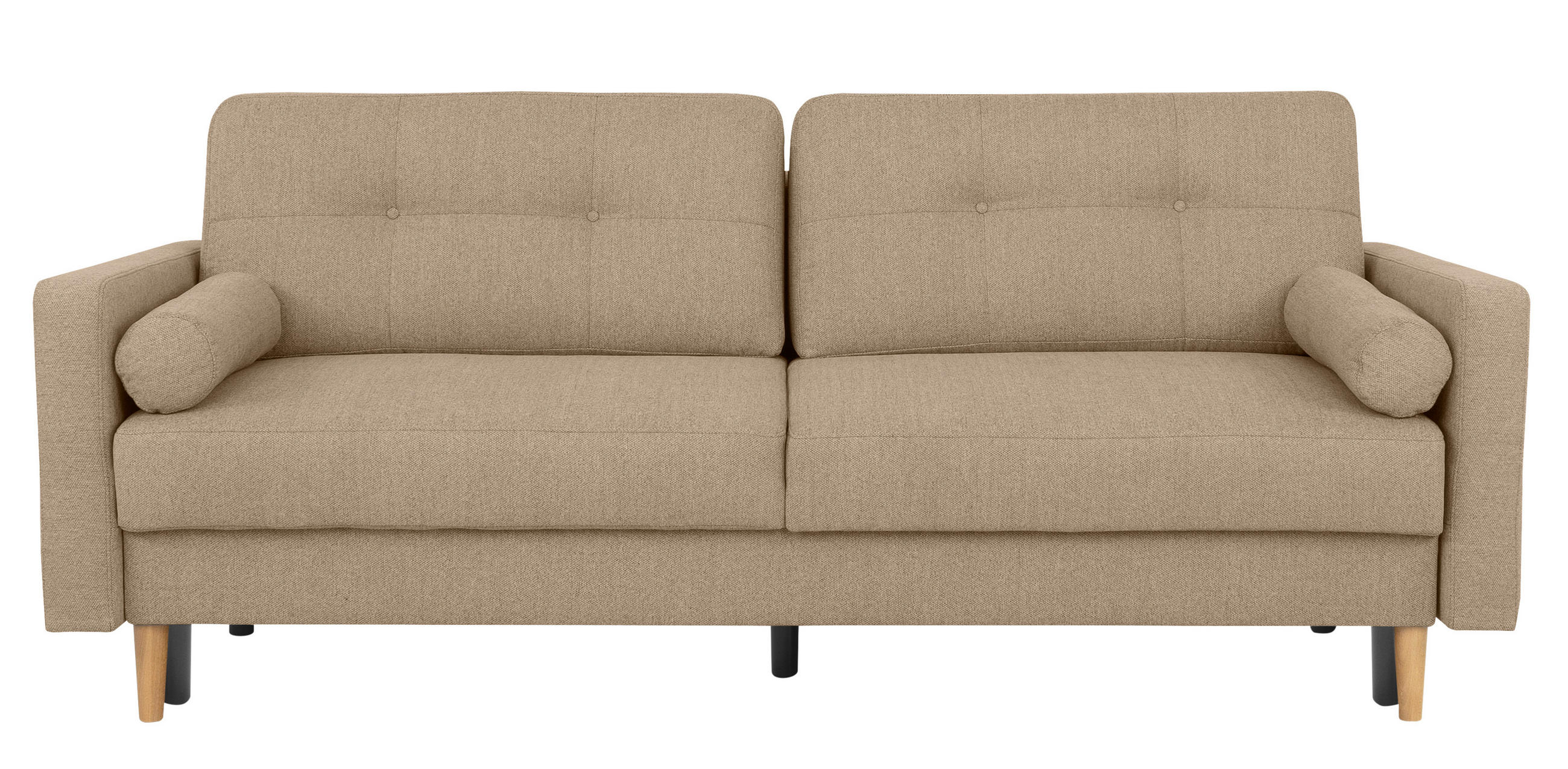 SCHLAFSOFA in Hellbraun  - Hellbraun/Buchefarben, Design, Holz/Textil (222/93/99cm) - MID.YOU