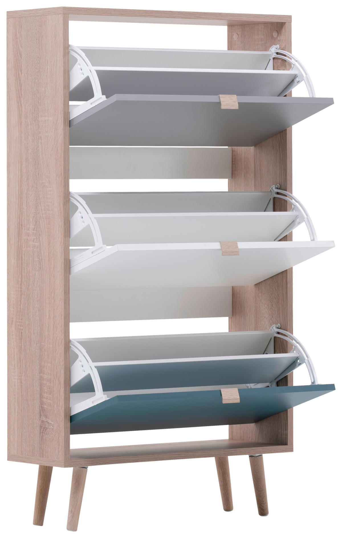 SCHUHKIPPER  in 70/127/24 cm  - Eichefarben/Weiß, Trend, Holz/Holzwerkstoff (70/127/24cm) - MID.YOU