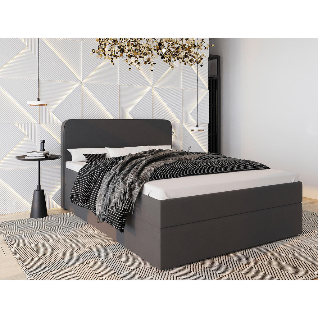 MID.YOU AMERICKÁ POSTEL, 140/200 cm, antracitová