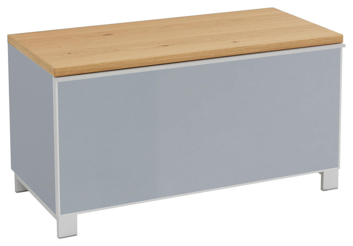 GARDEROBENBANK 84/45/40 cm  - Eichefarben/Silberfarben, Design, Glas/Holz (84/45/40cm) - Novel