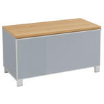 GARDEROBENBANK  in 84/45/40 cm  - Eichefarben/Silberfarben, Design, Glas/Holz (84/45/40cm) - Novel