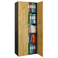 AKTENSCHRANK Honigeiche, Anthrazit  - Honigeiche/Anthrazit, Design, Holzwerkstoff (70/183/39cm) - MID.YOU