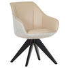 ARMLEHNSTUHL  in Chenille, Lederlook  - Beige/Creme, KONVENTIONELL, Holz/Textil (60/83/65cm) - Landscape