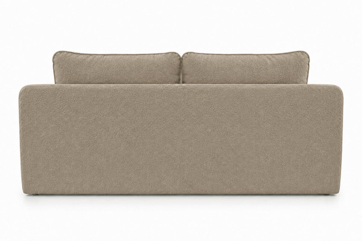 SCHLAFSOFA FREDO Bouclé Hellbraun  inkl.  - Hellbraun/Schwarz, Design, Kunststoff/Textil (212/93/100cm) - MID.YOU