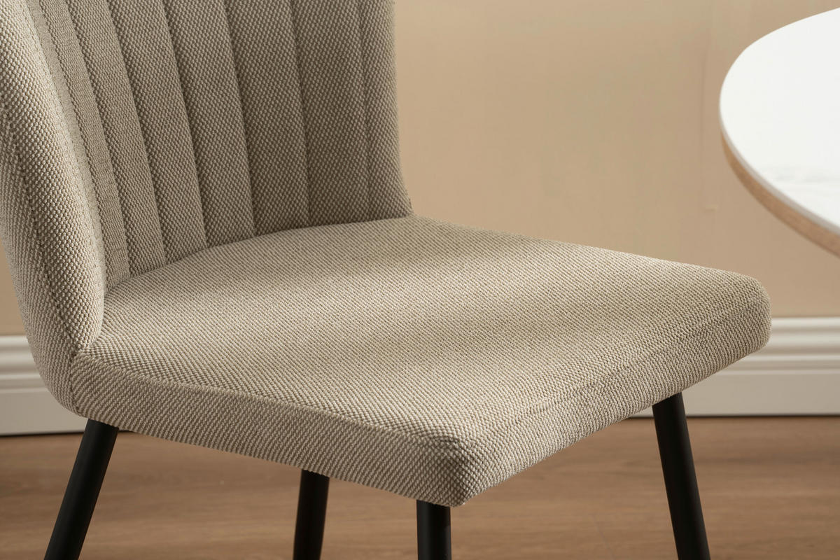 VIERFUßSTUHL - Taupe/Schwarz, KONVENTIONELL, Holz/Textil (52/82/60cm) - P & B