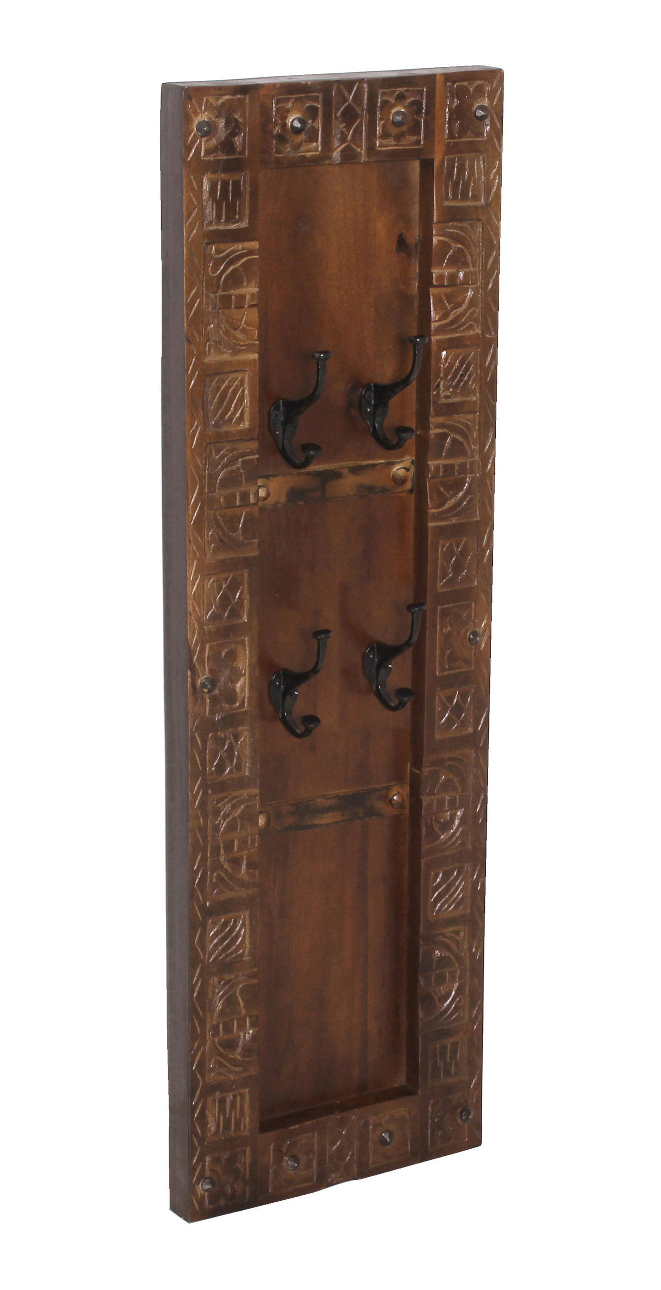 GARDEROBENPANEEL  in 35/110/8 cm  - Schwarz/Braun, Design, Holz/Metall (35/110/8cm) - MID.YOU