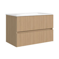 WASCHTISCHKOMBI 80 cm  - Weiss/Eichefarben, Konventionell, Keramik/Holzwerkstoff (80cm) - Xora