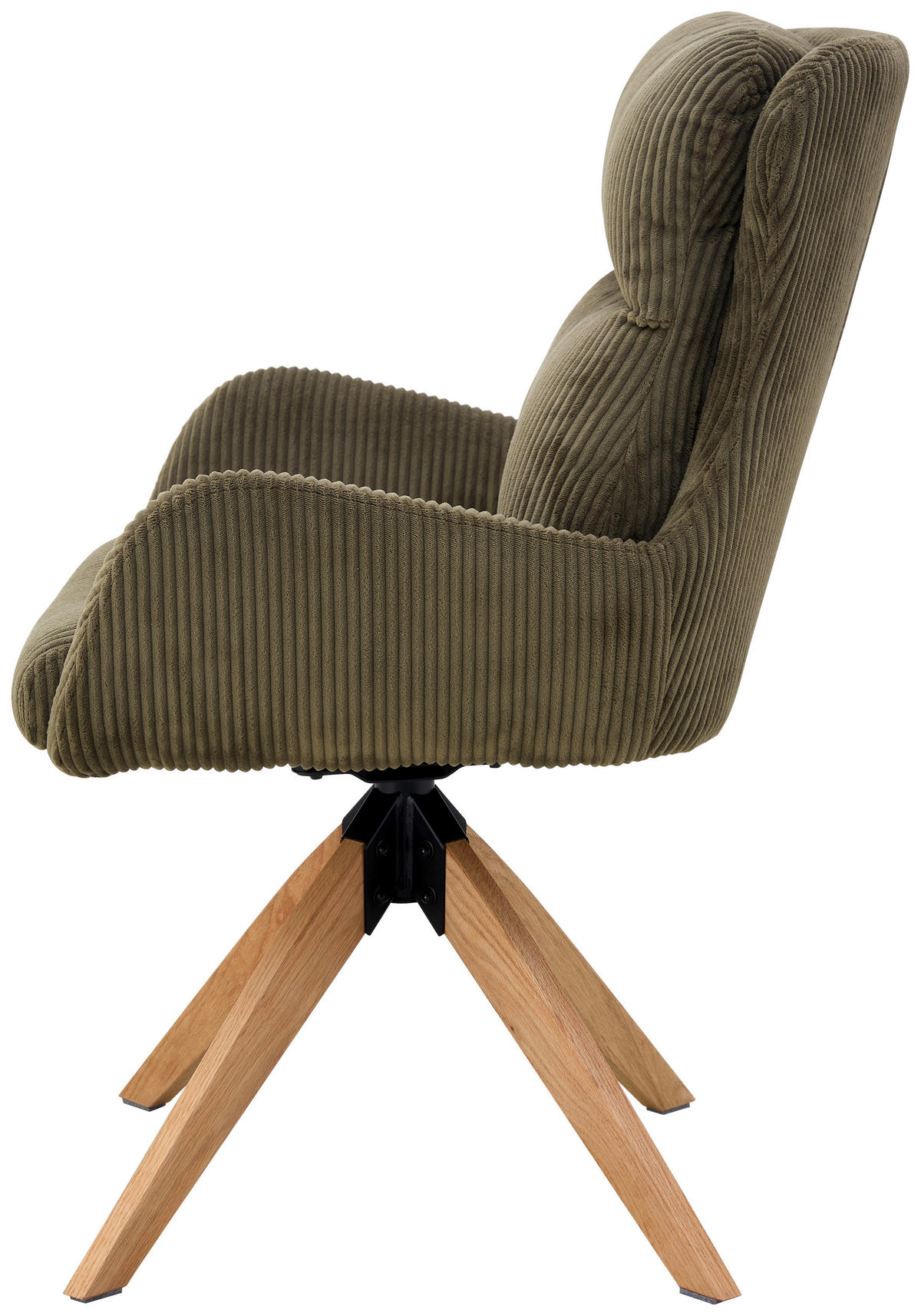 ARMLEHNSTUHL  in Eisen Cord  - Naturfarben/Grün, KONVENTIONELL, Holz/Textil (60/91/72cm) - Livetastic