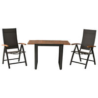 GARTENSET 3-teilig  - Graphitfarben/Grau, MODERN, Holz/Textil - Gardenson