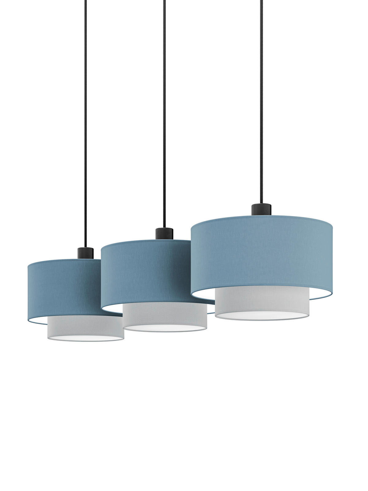 FÜGGŐLÁMPA 30/20/130 cm  - világosszürke/kék, Basics, műanyag/textil (30/20/130cm)