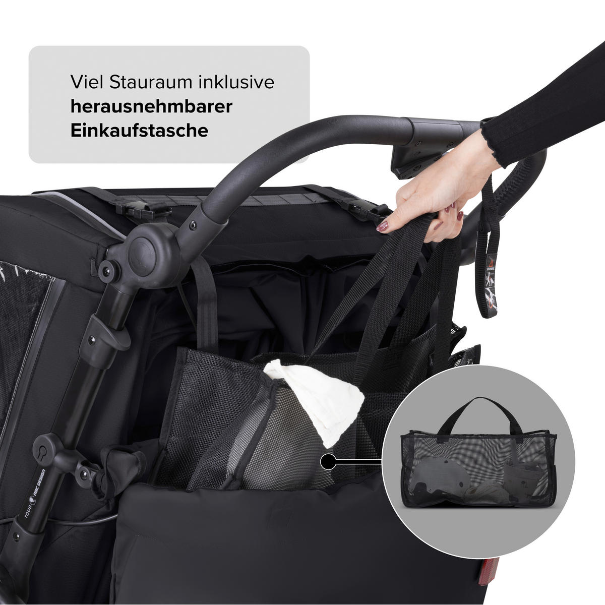 FAHRRADANHÄNGER   Tour  - Schwarz, Basics, Textil (109/80.5/75-111cm) - ABC Design