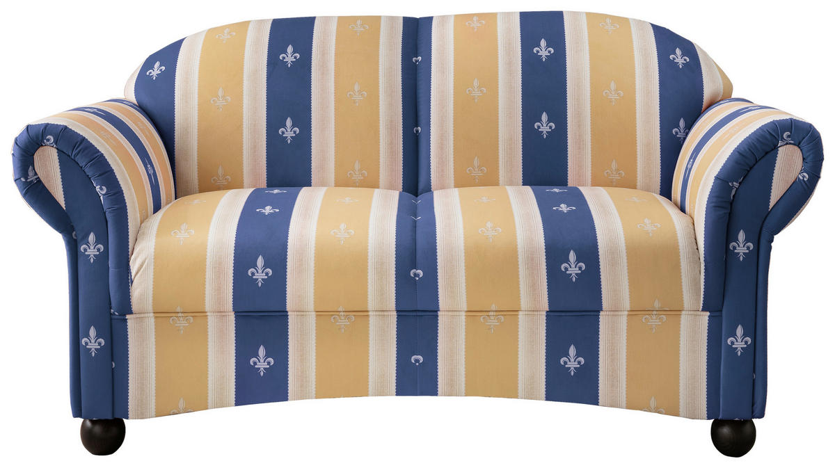 SITZGARNITUR Mikrofaser Blau  - Wengefarben/Blau, KONVENTIONELL, Holz/Textil (439/84/80cm) - Livetastic