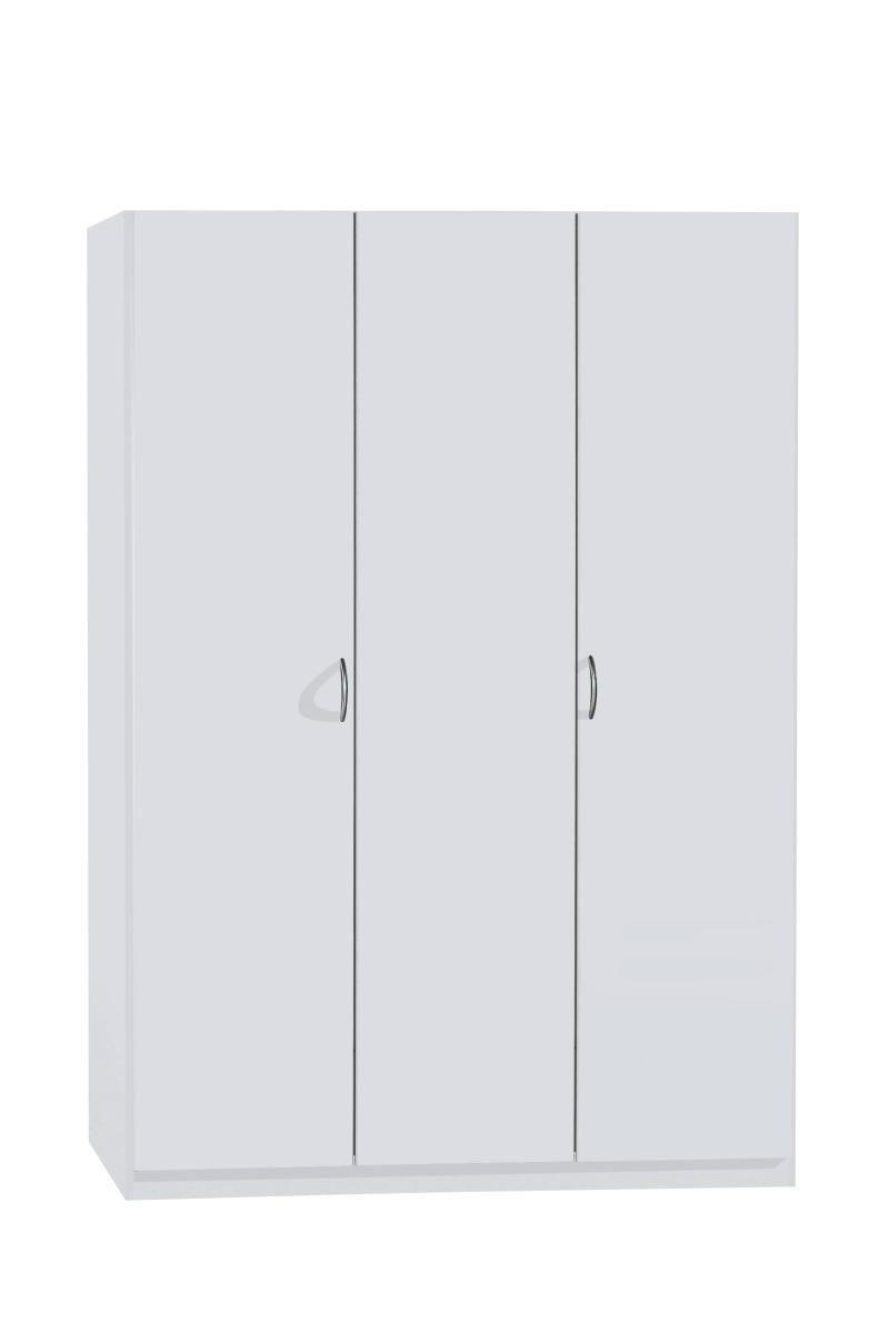 DREHTÜRENSCHRANK in Weiss  - Weiss/Silberfarben, Basics, Holzwerkstoff/Kunststoff (136/197/54cm) - Boxxx