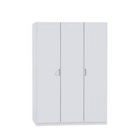 DREHTÜRENSCHRANK 136/197/54 cm 3-türig  - Silberfarben/Weiß, Basics, Holzwerkstoff/Kunststoff (136/197/54cm) - Boxxx
