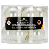 CHRISTBAUMKUGEL-SET 7 cm 10-teilig  - Silberfarben, KONVENTIONELL, Glas (7cm)