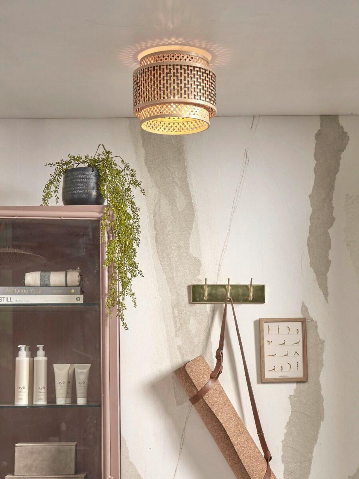 DECKENLEUCHTE GOOD&MOJO  25/20 cm  - Schwarz/Naturfarben, Trend, Holz (25/20cm) - Good & Mojo