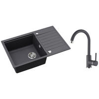 SPÜLENSET TILA  - Graphitfarben, Basics, Stein/Metall (78/20/50cm) - Visiona