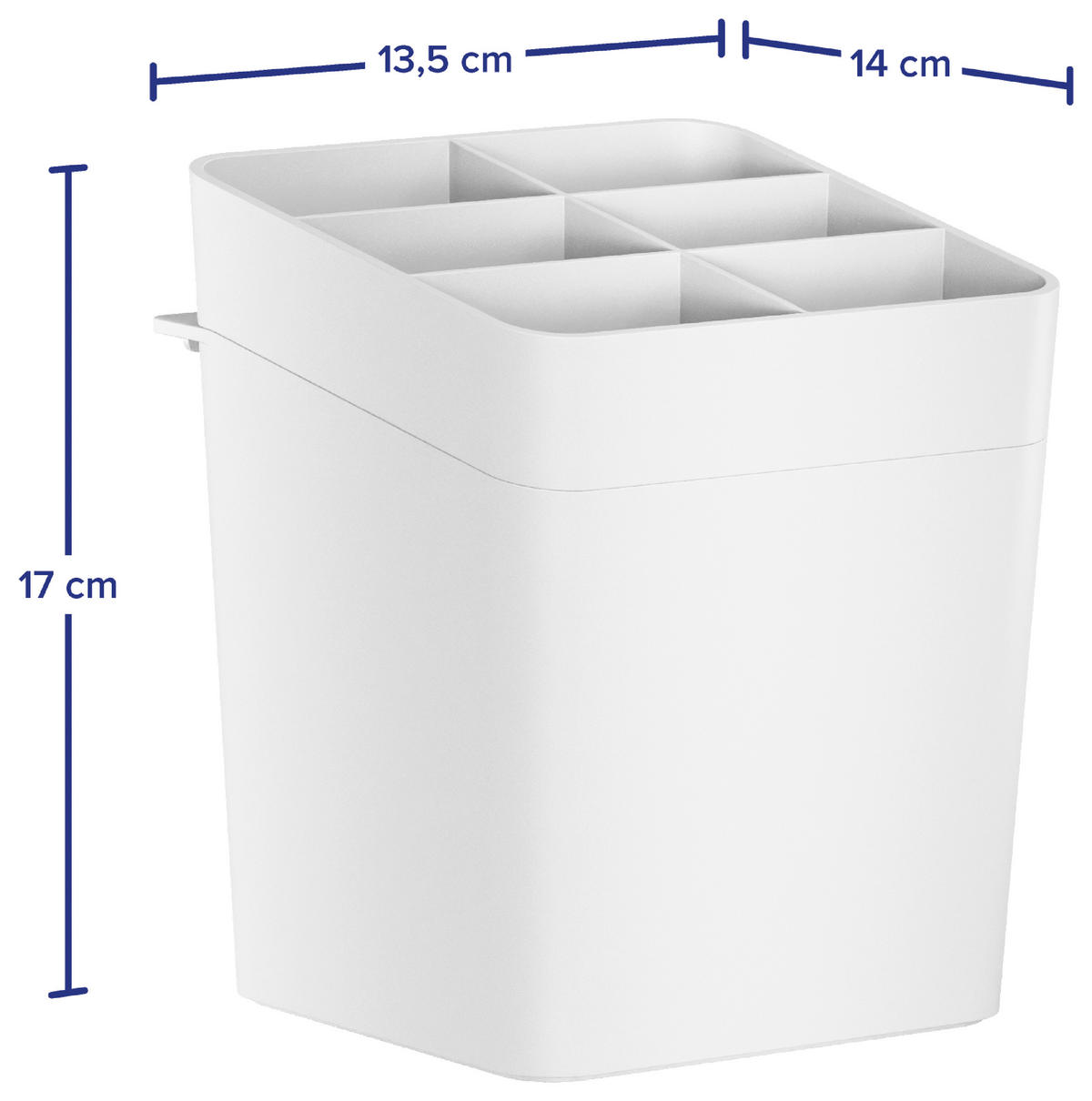KÜCHENUTENSILIENHALTER   - Weiß, Basics, Kunststoff/Metall (13,5/17/14cm) - Tesa