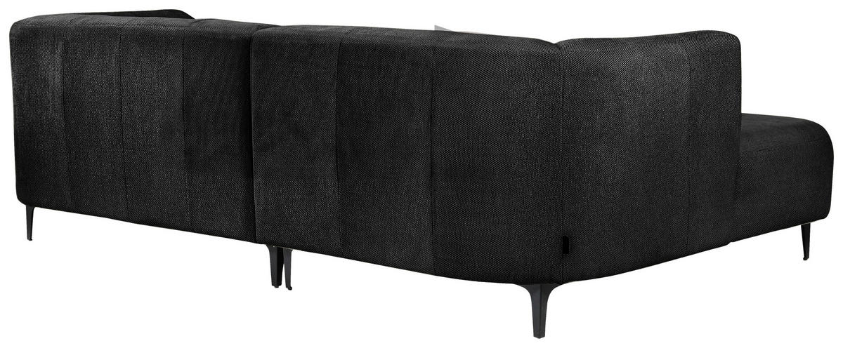 ECKSOFA in Struktur Dunkelgrün  - Dunkelgrün/Schwarz, Design, Textil/Metall (158/247cm) - MID.YOU