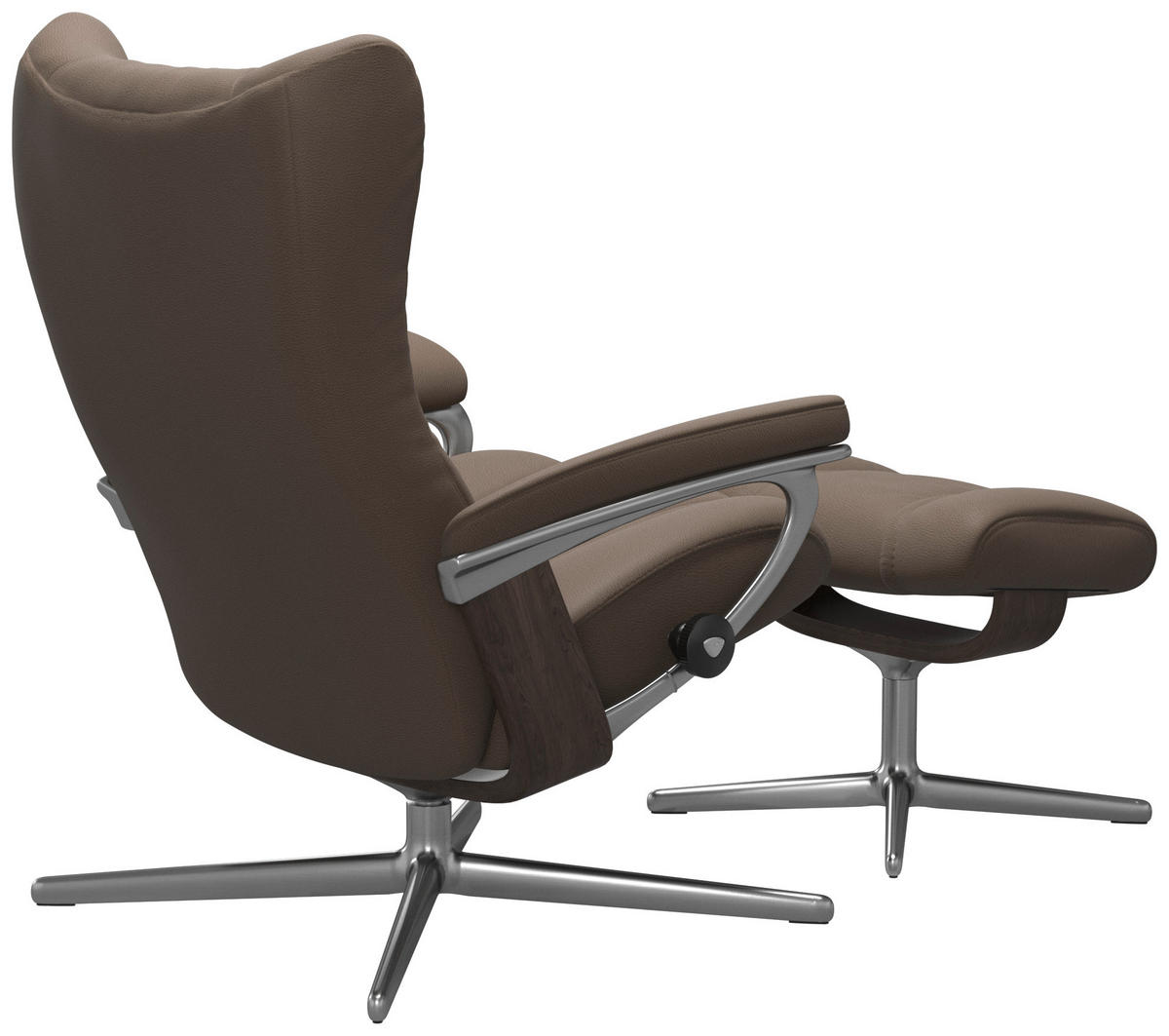 RELAXSESSELSET Echtleder    - Wengefarben/Alufarben, Design, Leder/Holz (84/103/72cm) - Stressless