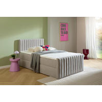 BOXBETT 90/200 cm  in Hellgrau  - Hellgrau/Schwarz, KONVENTIONELL, Kunststoff/Textil (90/200cm) - Boxxx