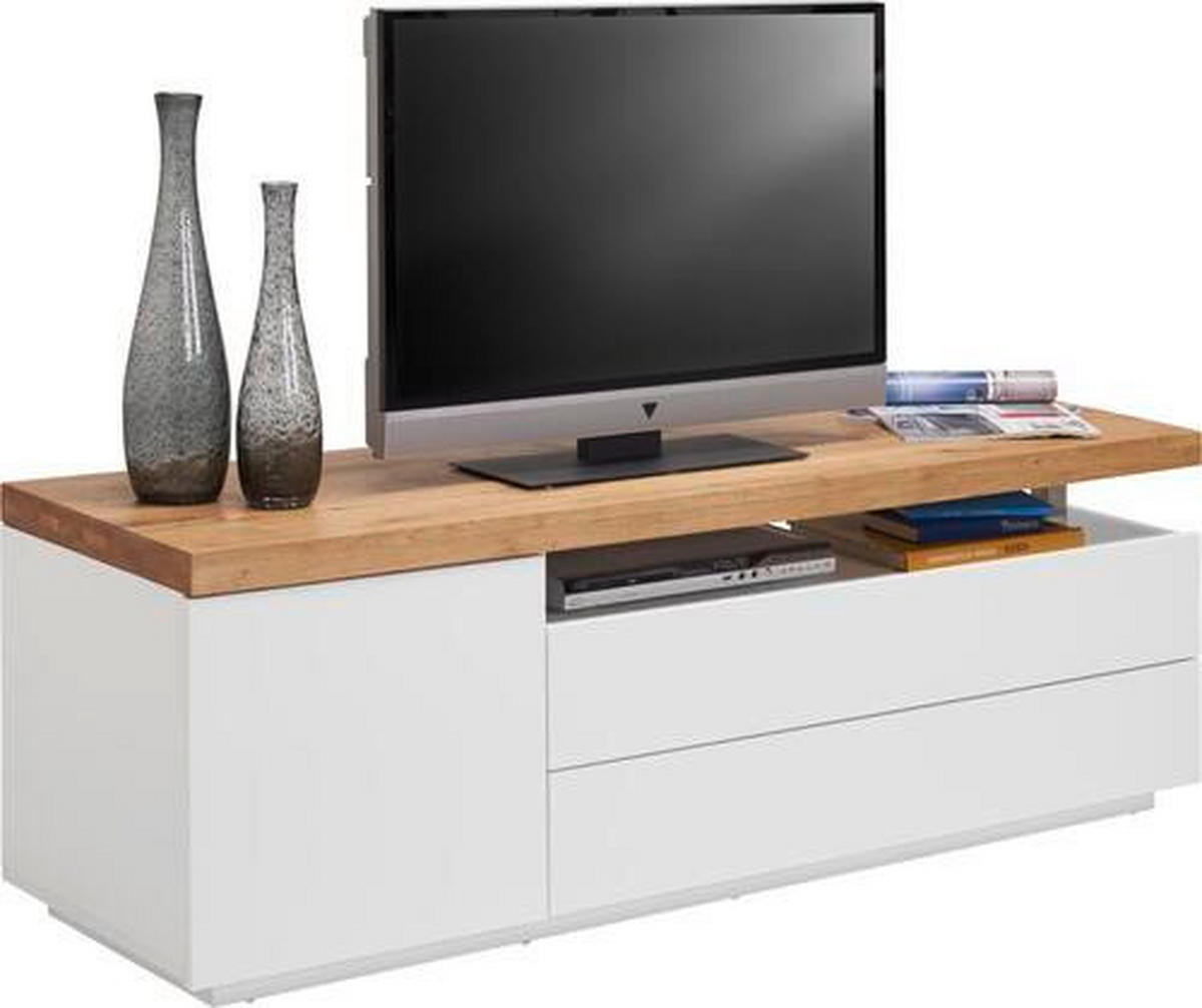 LOWBOARD  in 160/53,5/47 cm  - Eichefarben/Weiß, Design, Holz/Holzwerkstoff (160/53,5/47cm) - Novel