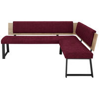 ECKBANK 220/160 cm  in Dunkelrot  - Schwarz/Dunkelrot, MODERN, Holzwerkstoff/Textil (220/160cm) - Venda