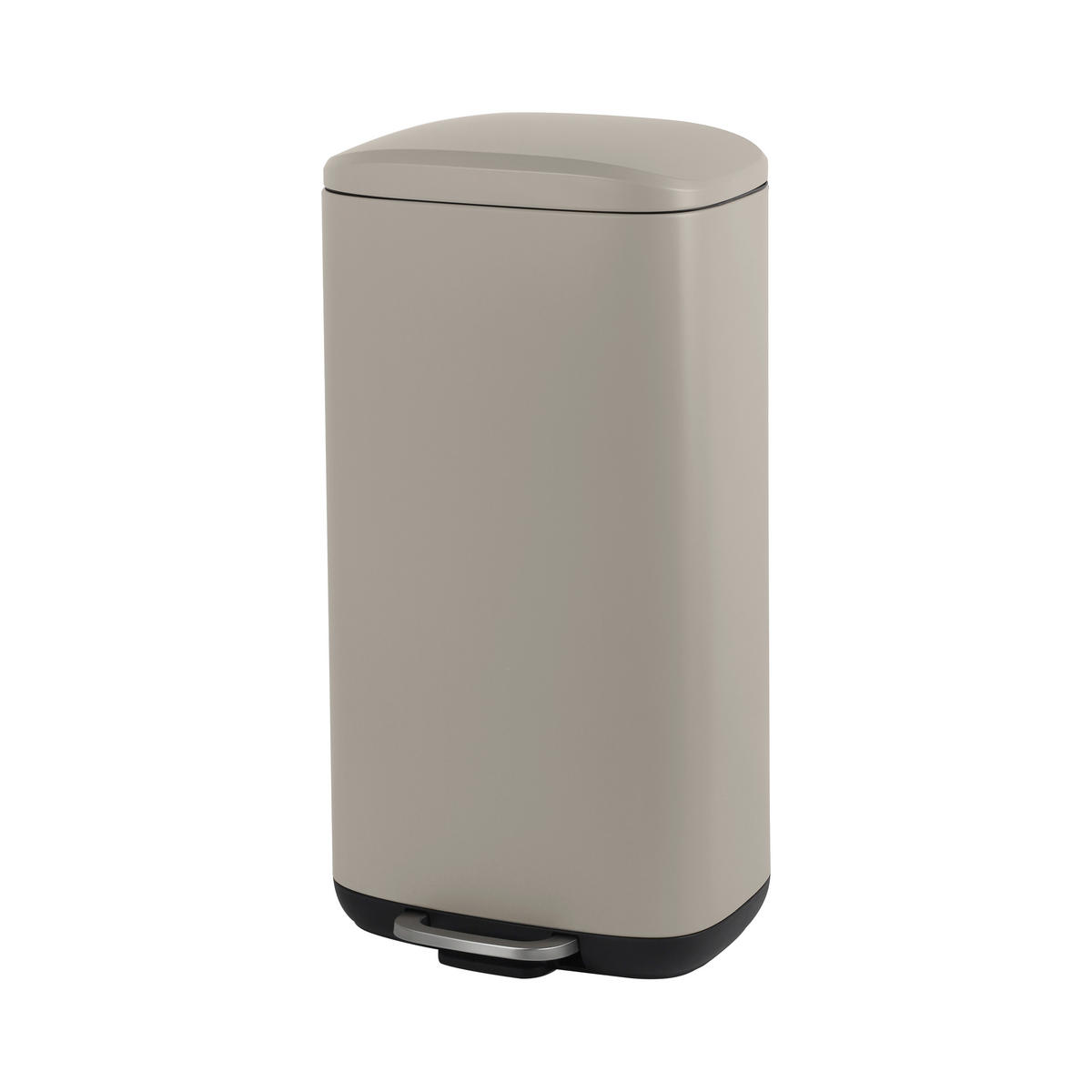 TRETEIMER 30 L  - Taupe/Schwarz, Basics, Kunststoff/Metall (34,8/67,4/30,5cm) - Novel