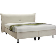 BOXSPRINGBETT 180 cm x 200 cm in Textil Weiß - Chromfarben/Weiß, Design, Textil (180/200cm) - Ruf