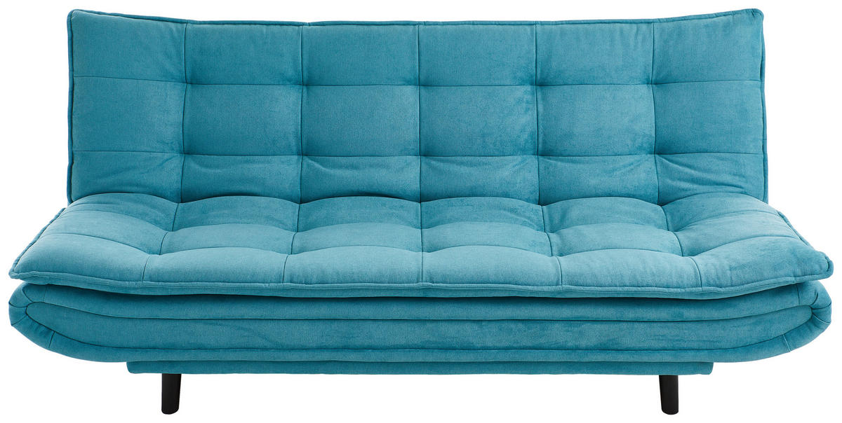 SCHLAFSOFA in Mikrofaser Türkis  - Türkis/Schwarz, Design (194/100/90cm) - Ti'me