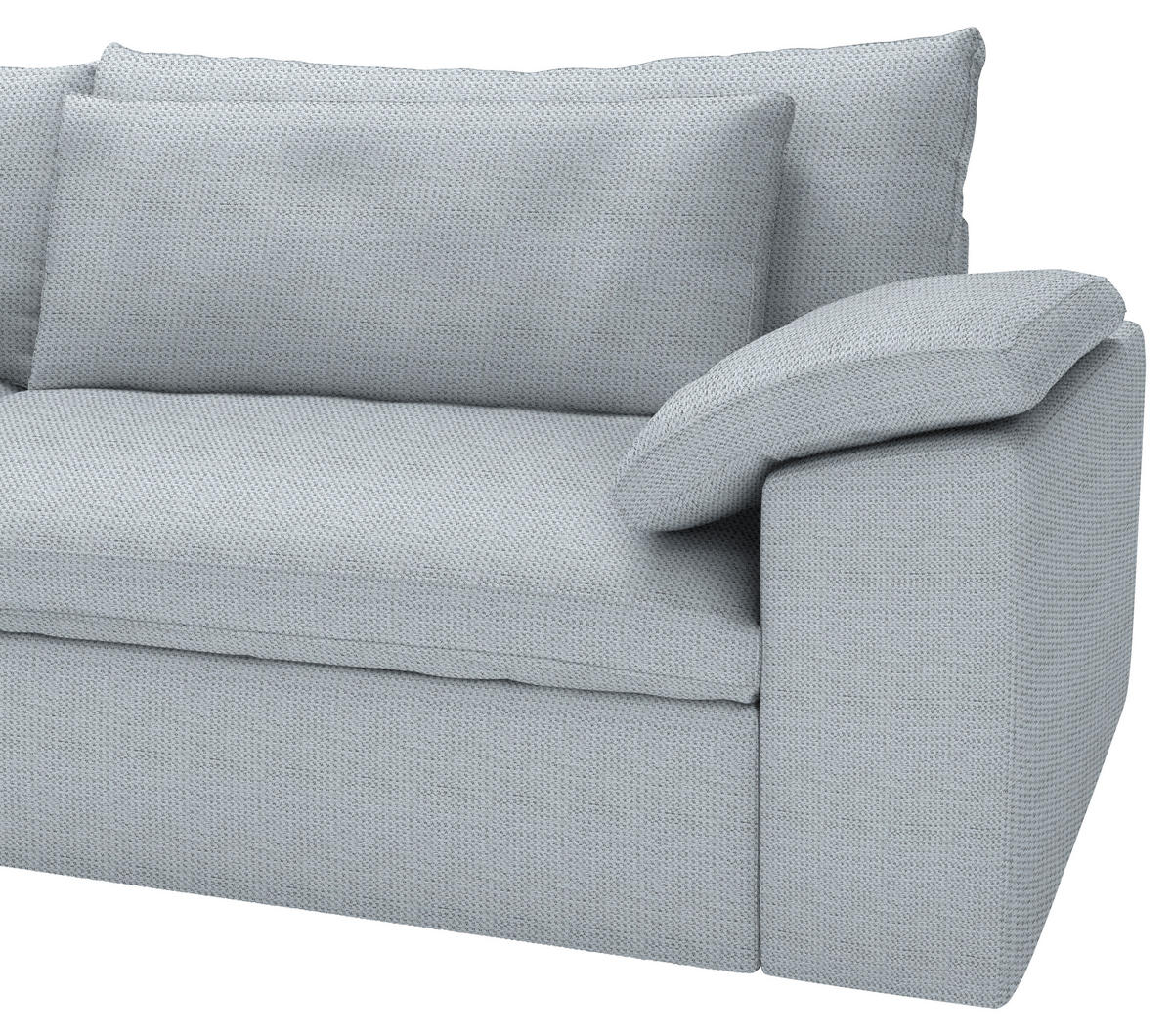ECKSOFA  Chenille Hellgrau  - Hellgrau/Schwarz, Modern, Kunststoff/Textil (198/306cm) - Carryhome